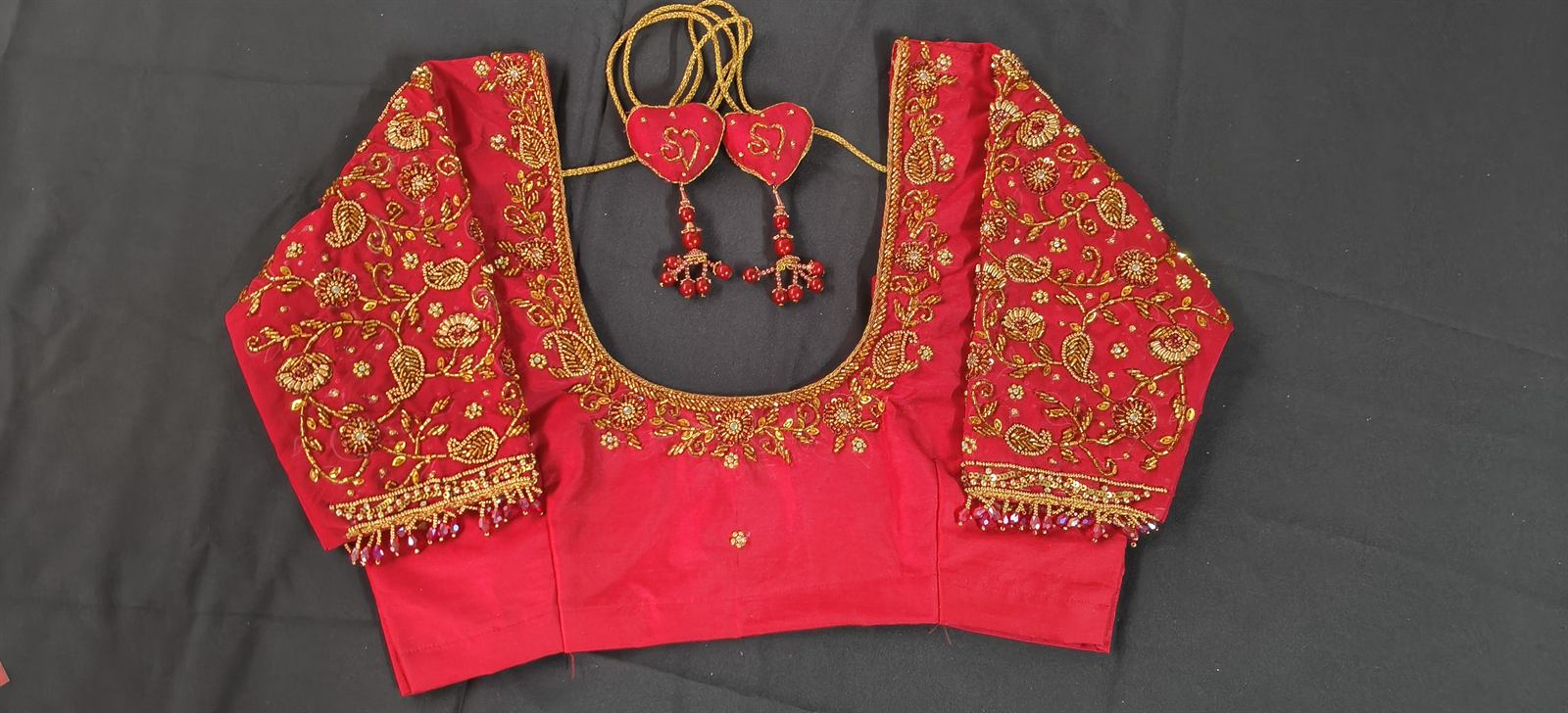 Red Muhurtham Blouse by Sanmi Creation