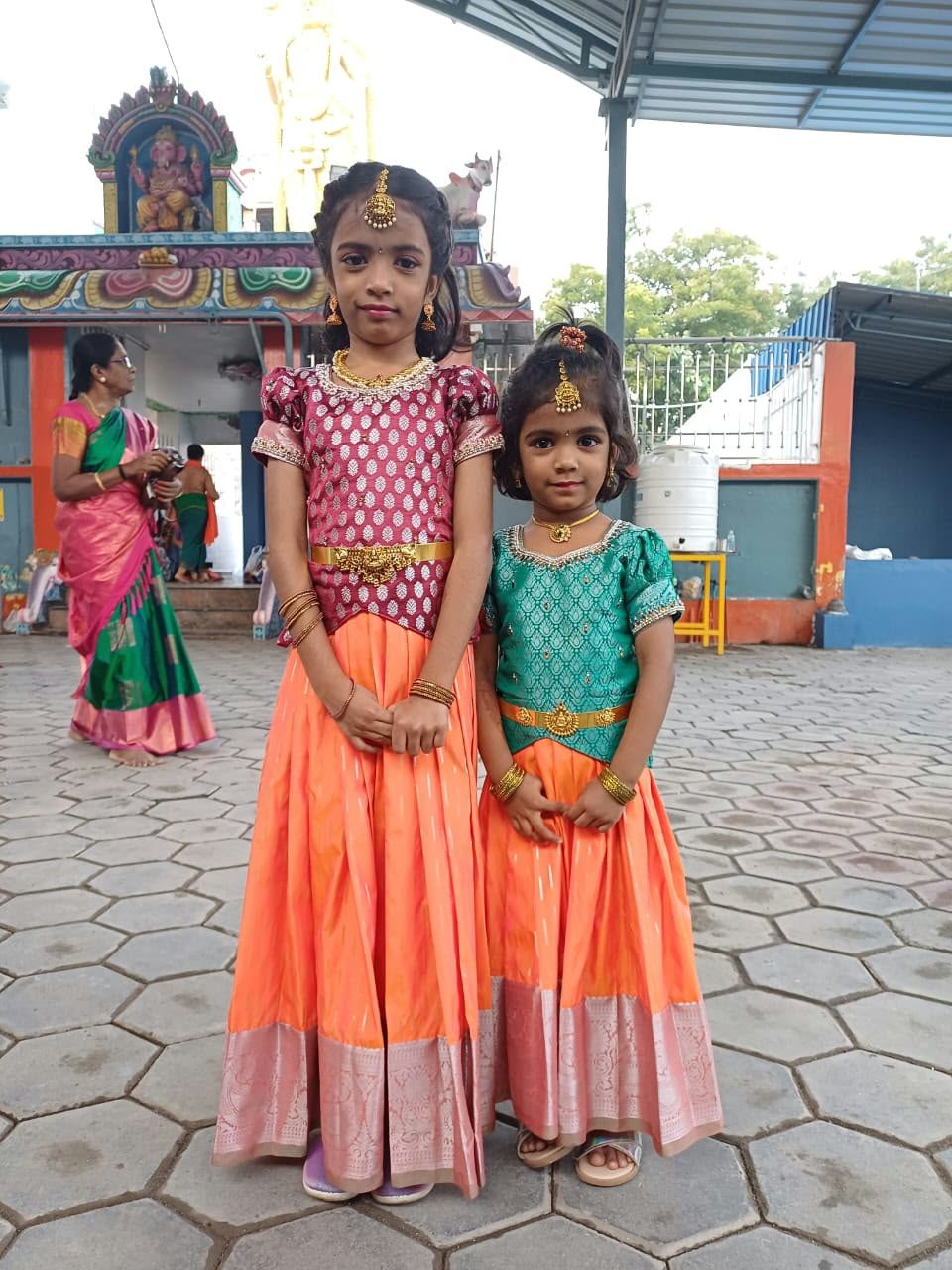 Sisters Pattu Pavadai by Sanmi Creation